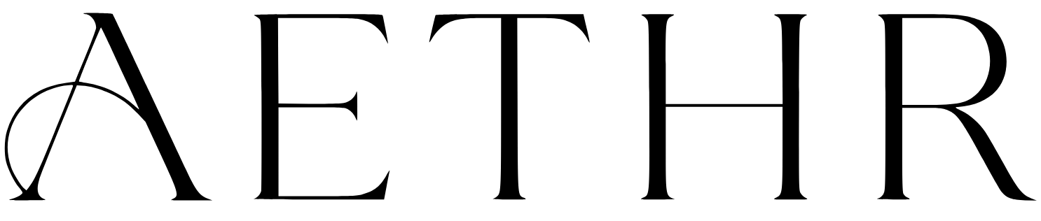 Logo of Aethr with a stylized 'A' on a white background